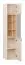 Vitrinenschrank | 1 Glastür | Farbe: Beige | 6 Fächer | Griffe: Eiche | Soft-Close-Funktion | Maße: 40 x 42 x 206 cm | inkl. LED-Beleuchtung