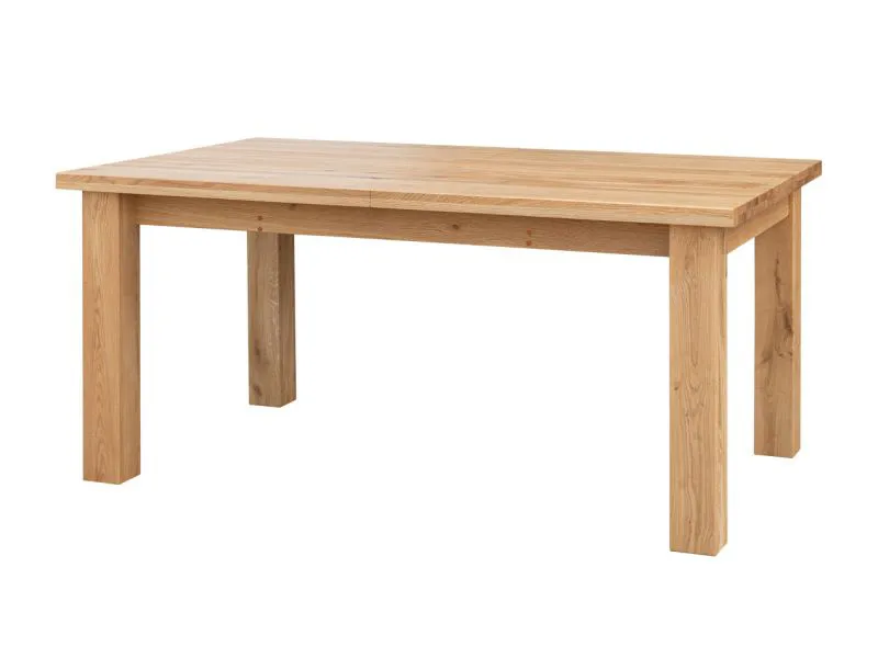 Esstisch aus massiven Eichenholz Barse 02, geölte Oberfläche, vier Standbeine, ausziehbar bis 270 cm, Tischplatte 4 cm dick, Maße: 75 x 180 x 90 cm