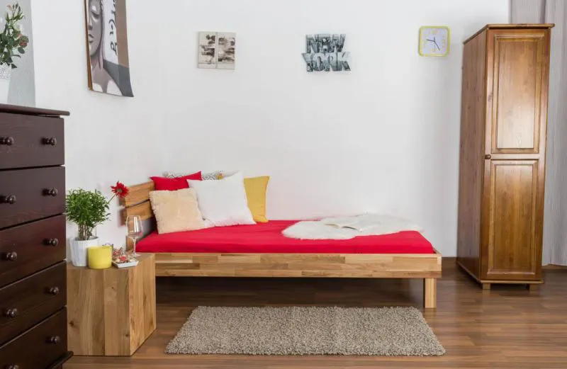 Bett 100 x 200 cm Eiche geölt Abbildung
