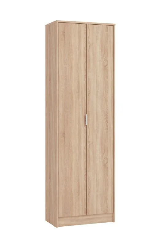 Schuhschrank mit viel Stauraum Smeda 01, Farbe: Eiche Sonoma, zwei Türen, hoher Schrank, sieben Fächer, ABS-Kanten, Maße: 191,5 x 60 x 33 cm, für Vorraum