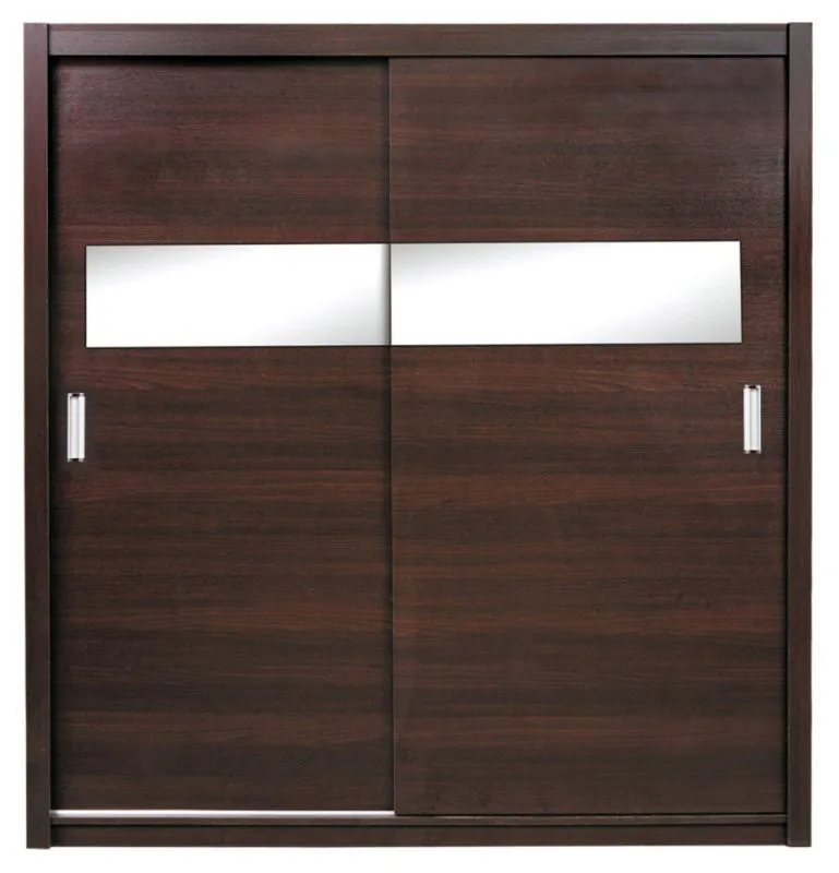 160 cm breiter Kleiderschrank mit 6 Fächern und 2 Türen | Farbe: Wenge-Optik Abbildung