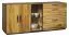 Kommode Serrator 01, Farbe: Eiche natur geölt / Dunkelbraun - 77 x 183 x 45 cm (H x B x T)