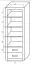 Regal Vanimo 21, Farbe: Eiche - Abmessungen: 202 x 70 x 42 cm (H x B x T)