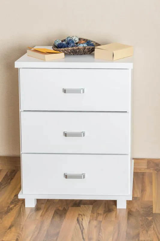 Kommode Kiefer massiv Vollholz weiß lackiert Columba 14 - Abmessung 79 x 60 x 50 cm