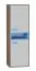 Jugendzimmer - Schrank Michael 01, Farbe: Eiche Braun / Grau / Blau - 138 x 45 x 34 cm (H x B x T)