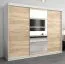 Schiebetürenschrank / Kleiderschrank Aizkorri 06A mit Spiegel, Farbe: Weiß matt / Eiche Sonoma - Abmessungen: 200 x 250 x 62 cm (H x B x T)
