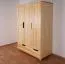 Kleiderschrank / Drehtürenschrank Kiefer massiv Vollholz natur 009 - Abmessung 190 x 133 x 60 cm (H x B x T)
