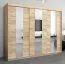 250 cm breiter Kleiderschrank mit 3 Türen | 10 Fächer | Farbe: Sonoma Eiche Abbildung