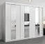 250 cm breiter Kleiderschrank mit 3 Türen | 10 Fächer | Farbe: Weiß Abbildung