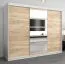 Großer 250 cm breiter Kleiderschrank mit 10 Fächern und 3 Türen | Farbe: Sonoma Eiche / Weiß Abbildung
