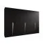 Drehtürenschrank | Farbe: Schwarz | ABS-Kanten | 3 Meter breit | 3 Kleiderstangen | Soft-Close-Funktion | Griffe: Kaschmir | 3 Fächer | Maße: 300 x 52 x 202 cm