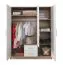 Kleiderschrank mit drei Türen Hannut 37, Farbe: Anthrazit - Abmessungen: 190 x 150 x 56 cm (H x B x T)