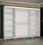 Schlichter Kleiderschrank mit Marmor-Optik Jotunheimen 95, Farbe: Weiß - Abmessungen: 208 x 250,5 x 62 cm (H x B x T)