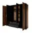 Kleiderschrank / Drehtürenschrank Jendouba 01 | Farbe: Kastanie / Anthrazit | zwei Spiegeltüren | zwei Schubladen | ABS-Kanten | Maße: 210 x 223 x 59 cm