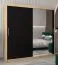 Schiebetürenschrank / Kleiderschrank Bisaurin 5C mit Spiegel, Farbe: Eiche Sonoma / Schwarz - Abmessungen: 200 x 200 x 62 cm ( H x B x T)