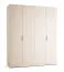 Falttür / Kleiderschrank | Farbe: Beige | 3 Schubladen | 1 Kleiderstange | 8 Fächer | 203 x 60 x 240 cm | inkl. LED-Beleuchtung mit Sensor | Soft-Close