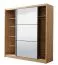 Schiebetürenschrank mit zwei Spiegeltüren Panevo 05, Farbe: Eiche Artisan, eine Kleiderstange, sechs Fächer, Maße: 215,5 x 213 x 60 cm, genügend Stauraum