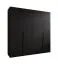 Drehtürenschrank | 4-Türig | Farbe: Schwarz | 2 Fächer | Soft-Close-Funktion | 2 Kleiderstangen | Griffe: Schwarz | Maße: 200 x 52 x 202 cm | Kleiderschrank | ABS-Kanten