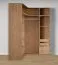 Offener Eckkleiderschrank | 4 Schubladen | 10 Fächer | Farbe: Eiche Puccini | 2 Kleiderstangen | 5 Holzeinlegeböden | Maße: 108,5 x 55 x 234 cm | für Schlafzimmer