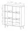 Kommode | Beige | 2 Drehtüren | 6 Fächer | 113 x 38 x 134 cm | Griffe & Beine: Metall | ABS-Kanten | modernes Lamellen Design | Highboard