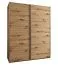 Kleiderschrank / Schiebetürenschrank | 2 Kleiderstangen | 245,5 x 190 x 64 cm | 2 Schiebetüren | 11 Fächer | 10 Einlegeböden | Farbe: Eiche Artisan