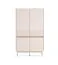 Highboard / Kommode Humboldt 04 | 4 Türen | Farbe: Eiche Cremona / Kaschmir | Maße: 92 x 40 x 156 cm | Beine: Metall | Soft-Close | ABS-Kanten