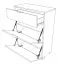 Schuhschrank Sabadell 07, Farbe: Eiche / Beige Hochglanz - 108 x 80 x 38 cm (H x B x T)