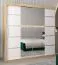 200 cm breiter Kleiderschrank mit 2 Türen | 10 Fächer | Farbe: Sonoma Eiche / Weiß Abbildung