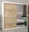 2 Meter breiter Kleiderschrank mit 2 Türen | Farbe: Sonoma Eiche / Weiß Abbildung