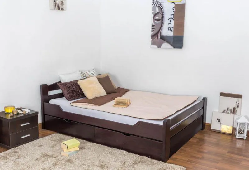 Bett Buche 140 x 200 cm Schokobraun Abbildung