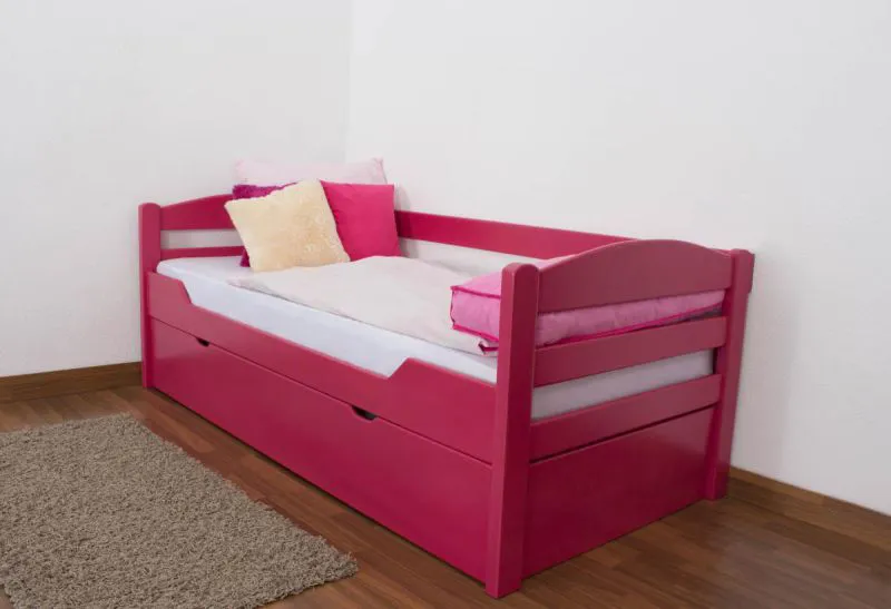 Schubladenbett Buche 90 x 200 cm Rosa Abbildung