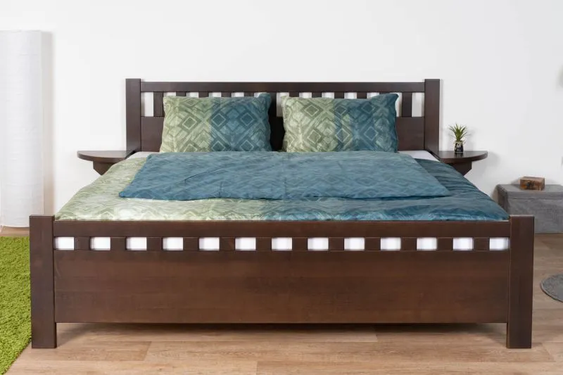 Modernes Jugendbett Buche Vollholz 108, Walnussfarben, inkl. Lattenrost, Liegefläche 180 x 200 cm, bequemes Kinderbett, einfacher und rascher Aufbau