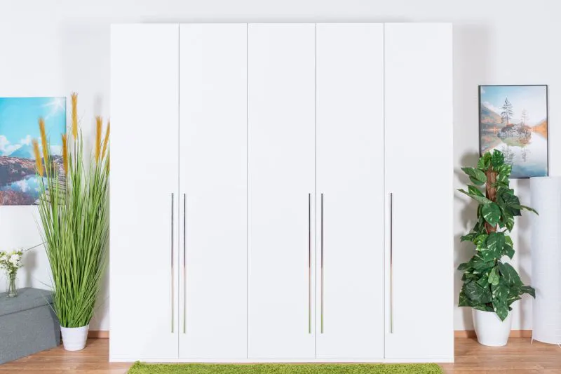 227 cm breiter Kleiderschrank mit 5 Türen | Farbe: Weiß Abbildung