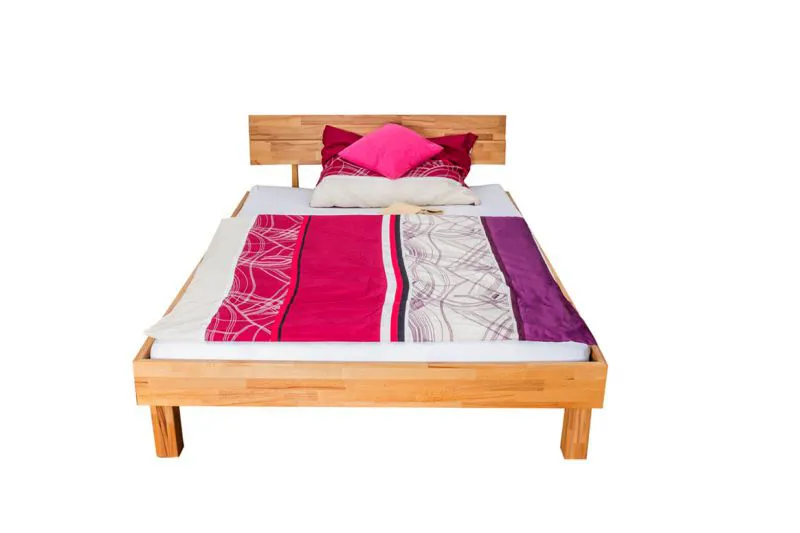 Bett Kernbuche massiv 140 x 200 cm geölt Abbildung