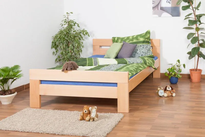 Bett 140 x 200 cm Buche Natur mit Lattenrost Abbildung