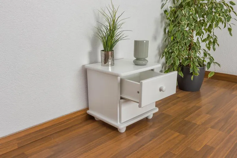 Nachttisch Weiß 41x42x35 (HxBxT) Kiefer massiv Abbildung