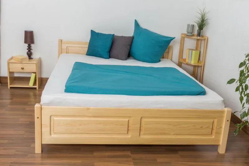 Bett Kiefer massiv 160 x 200 cm Natur Abbildung