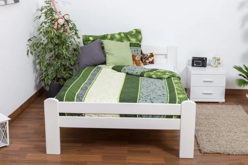 Bett 120 x 200 cm Buche Weiß Abbildung