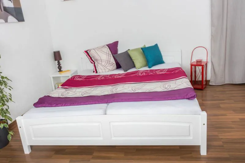 Weißes Kiefer Bett 180 x 200 cm Weiß Abbildung