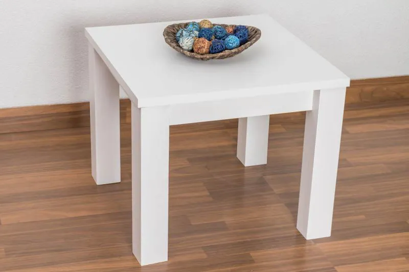 Beistelltisch Couchtisch Kiefer massiv Farbe: Weiß 50x60x60 cm Abbildung
