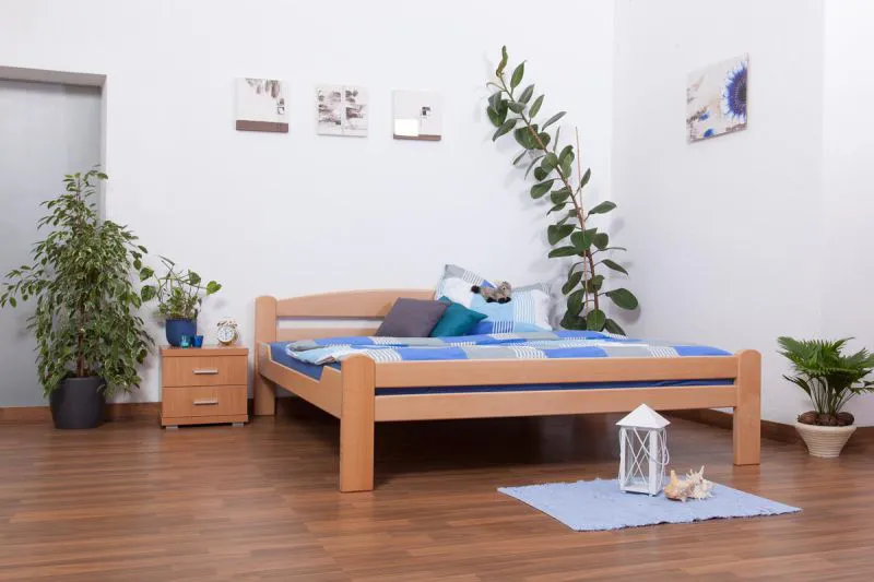 Buche Holzbett 180 x 200 cm Natur Abbildung