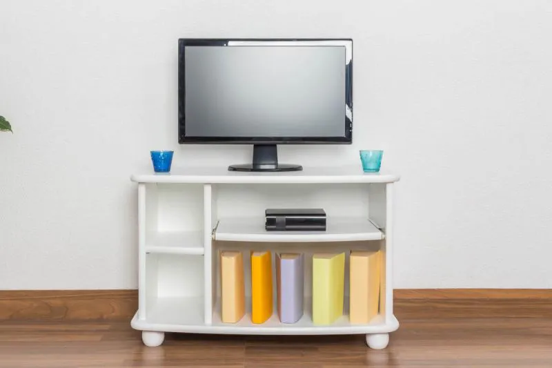 TV-Board Massivholz Farbe: Weiß 50x77x40 cm Abbildung