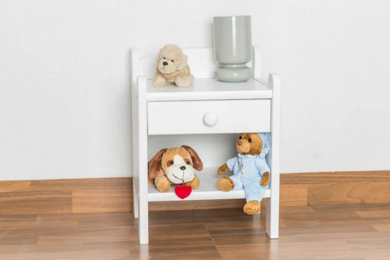 Nachttisch Weiß 45x34x29 (HxBxT) Kiefer massiv Abbildung