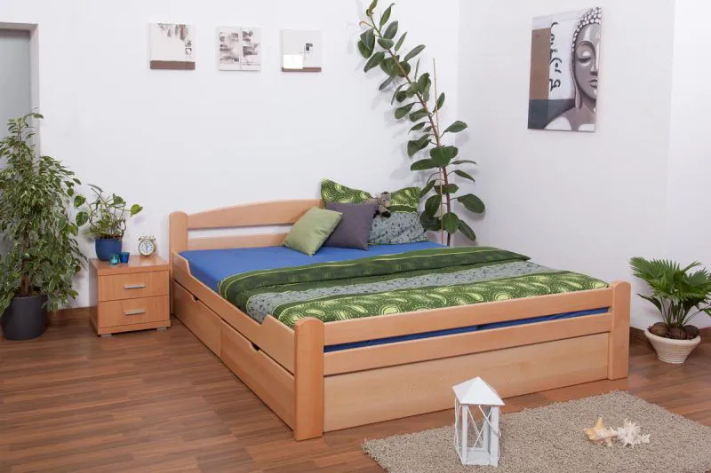 Bett 180 x 200 cm Buche Natur Abbildung