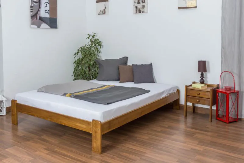 Bett Kiefer 160 x 200 cm Eiche Abbildung
