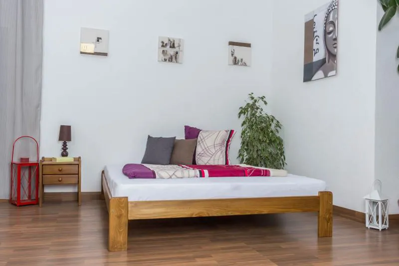 Bettgestell Kiefer 160 x 200 cm Eiche Abbildung