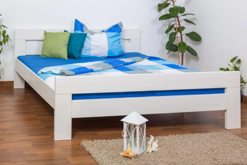 Bett Buche 180 x 200 cm Weiß Abbildung