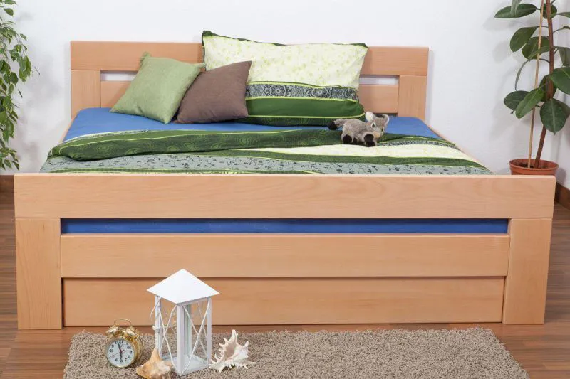 Buche Stauraumbett 180 x 200 cm Natur Abbildung