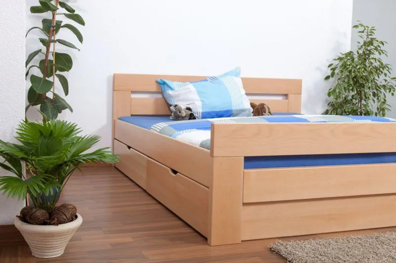Stauraumbett Buche 180 x 200 cm Natur Abbildung