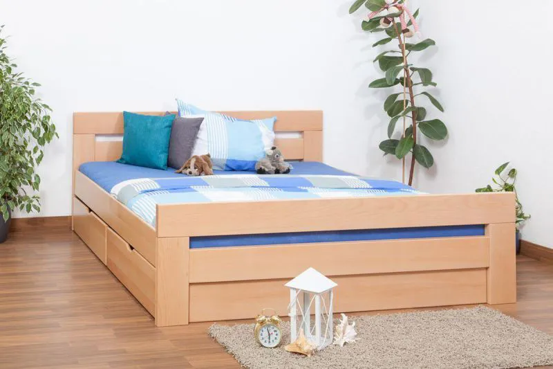Buche Stauraumbett 180 x 200 cm Natur Abbildung